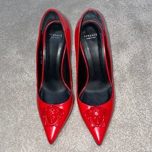 Versace red pumps